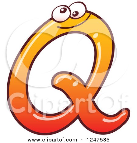 Clipart of a Gradient Orange Capital Q Alphabet Letter Character - Royalty Free Vector Illustration by Zooco