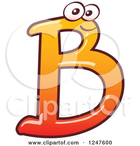 Clipart of a Gradient Orange Capital B Alphabet Letter Character - Royalty Free Vector Illustration by Zooco