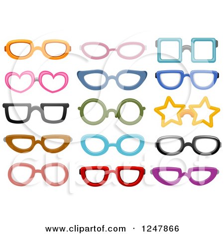Clipart of Colorful Eye Glasses - Royalty Free Vector Illustration by BNP Design Studio