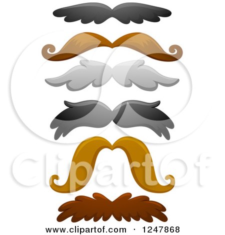 Clipart of Different Mustaches - Royalty Free Vector Illustration by BNP Design Studio