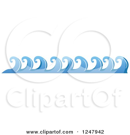 Clipart of a Border of Ocean Waves - Royalty Free Vector Illustration by BNP Design Studio