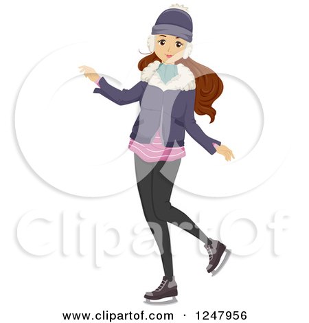 Clipart of a Teen Girl in Winter Apparel - Royalty Free Vector Illustration by BNP Design Studio