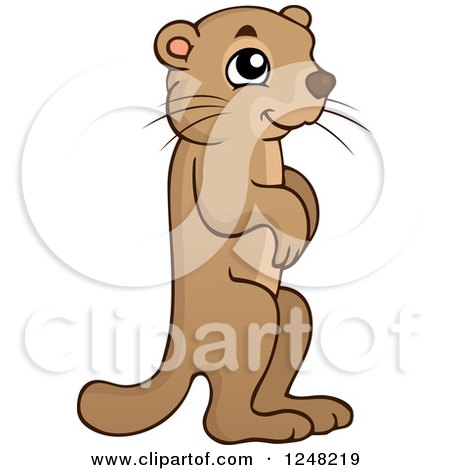 Clipart of a Cute Alert Marmot - Royalty Free Vector Illustration by visekart