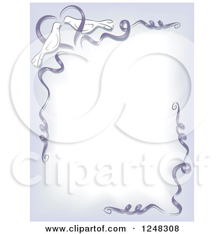 Clipart of a Wedding Dove and Ribbon Border with Text Space - Royalty Free Vector Illustration by BNP Design Studio