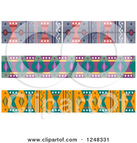 Clipart of Ethnic Pattern Borders - Royalty Free Vector Illustration by BNP Design Studio