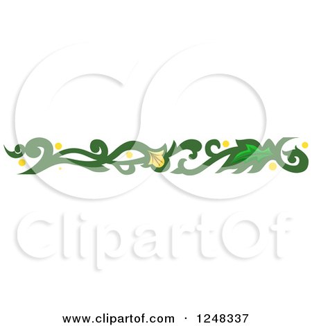 Clipart of a Green and Yellow Vine Border - Royalty Free Vector Illustration by BNP Design Studio