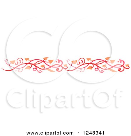 Clipart of a Red and Orange Vine Border - Royalty Free Vector Illustration by BNP Design Studio