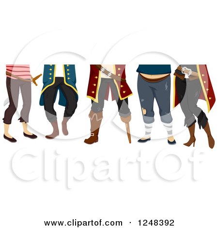 Clipart of Legs of Male and Female Pirates - Royalty Free Vector Illustration by BNP Design Studio