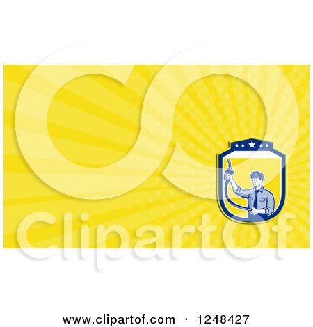 Clipart of a Gas Station Attendant Background or Business Card Design - Royalty Free Illustration by patrimonio