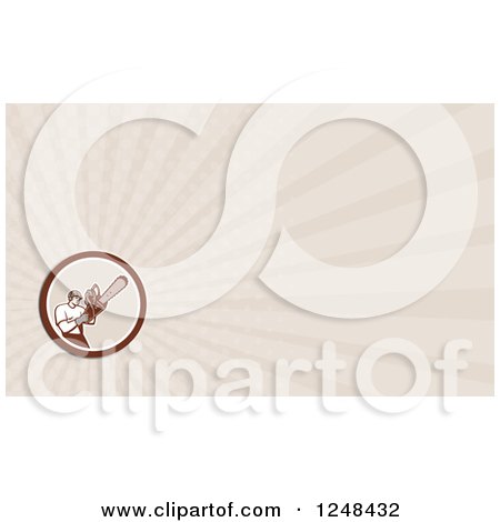 Clipart of a Lumberjack Arborist Background or Business Card Design - Royalty Free Illustration by patrimonio