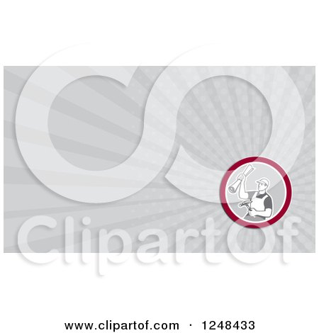 Clipart of a Carpenter Background or Business Card Design - Royalty Free Illustration by patrimonio