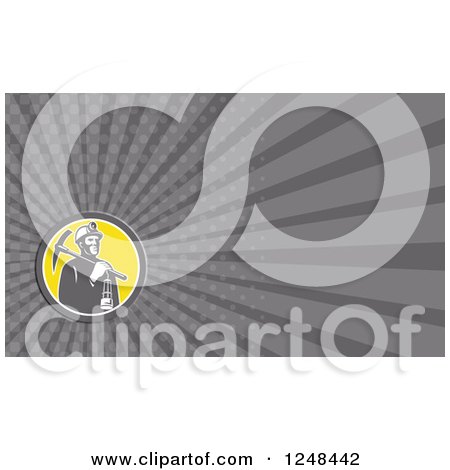 Clipart of a Miner Background or Business Card Design - Royalty Free Illustration by patrimonio