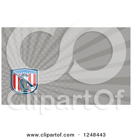 Clipart of a Patriot Solder with a Rifle Background or Business Card Design - Royalty Free Illustration by patrimonio