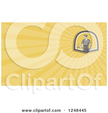 Clipart of a Coal Miner Background or Business Card Design - Royalty Free Illustration by patrimonio