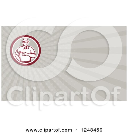 Clipart of a Plasterer Background or Business Card Design - Royalty Free Illustration by patrimonio