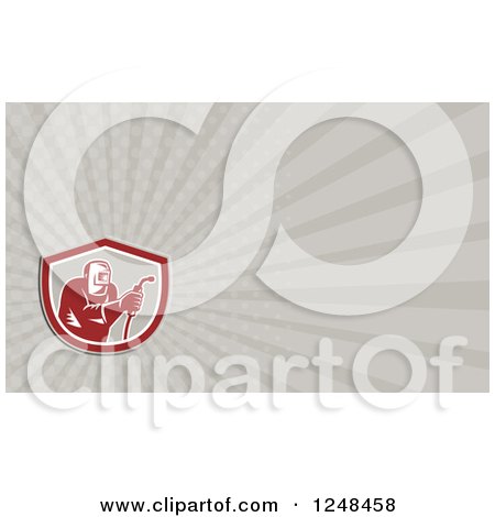 Clipart of a Welder Background or Business Card Design - Royalty Free Illustration by patrimonio