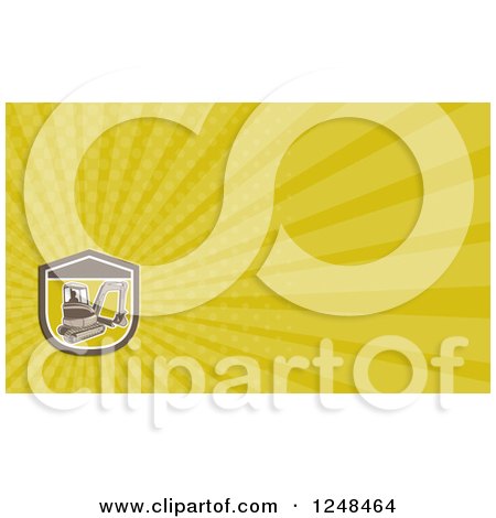 Clipart of a Digger Excavator Background or Business Card Design - Royalty Free Illustration by patrimonio