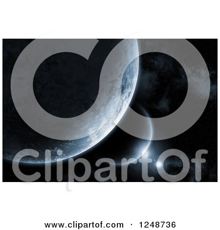 Clipart of a 3d Line of Planets - Royalty Free Illustration by KJ Pargeter