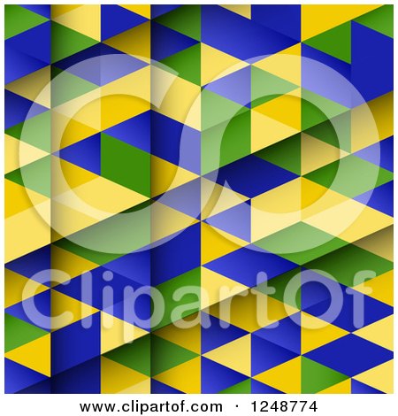 Clipart of a Brazilian Themed Geometric Background - Royalty Free Vector Illustration by KJ Pargeter