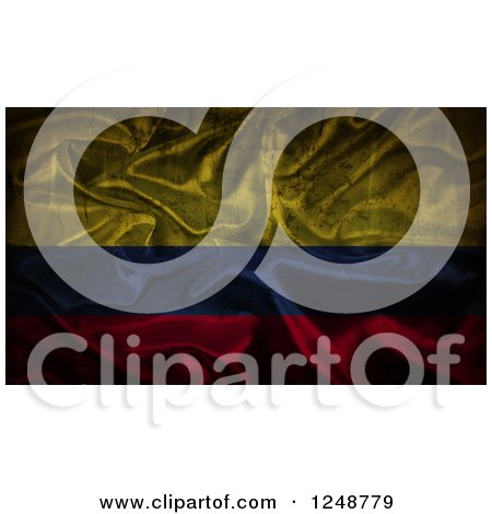 Clipart of a 3d Crumpled Silky Colombian Flag - Royalty Free Illustration by KJ Pargeter