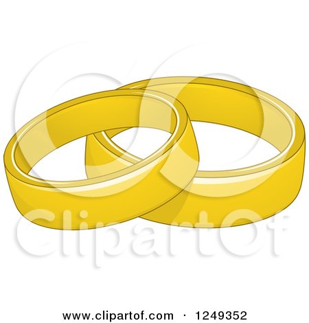 Clipart of Simple Gold Wedding Band Rings - Royalty Free Vector Illustration by BNP Design Studio