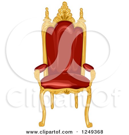 Clipart of a Red and Gold Royal King's Throne Chair - Royalty Free Vector Illustration by BNP Design Studio