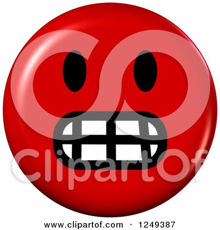 Clipart of a 3d Red Emoticon Face - Royalty Free Illustration by Prawny
