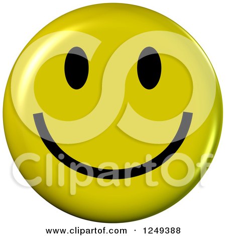 Clipart of a 3d Happy Yellow Emoticon Face - Royalty Free Illustration by Prawny