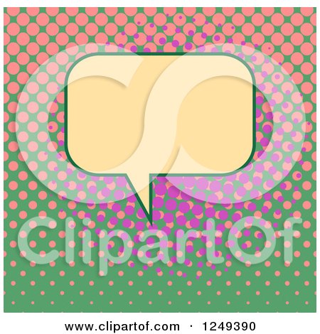 Clipart of a Retro Speech Balloon over Dots - Royalty Free Illustration by Prawny