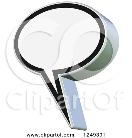 Clipart of a 3d Speech Balloon - Royalty Free Illustration by Prawny