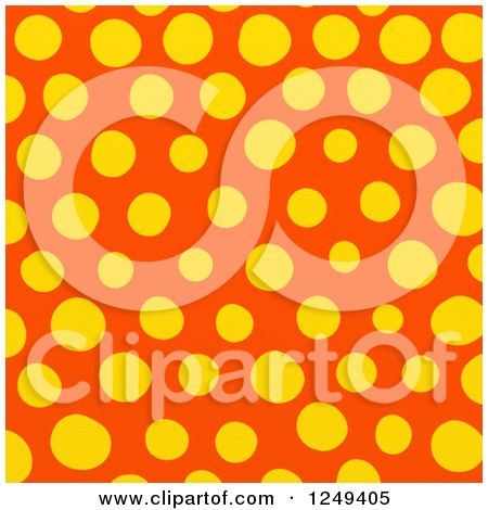 Clipart of a Background of Yellow and Orange Polka Dots - Royalty Free Illustration by Prawny