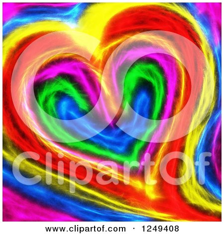 Clipart of a Background of a Colorful Heart - Royalty Free Illustration by Prawny