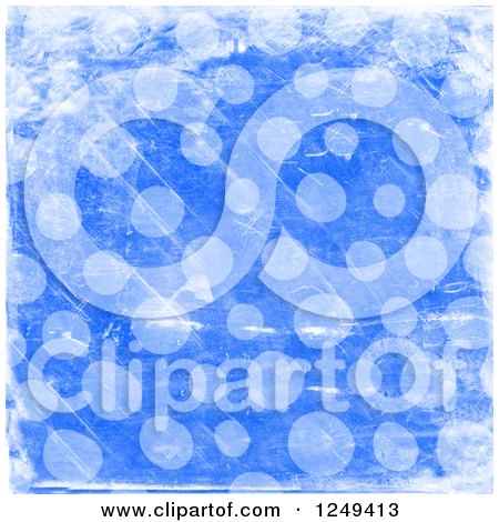 Clipart of a Background of Distressed Blue Polka Dots - Royalty Free Illustration by Prawny