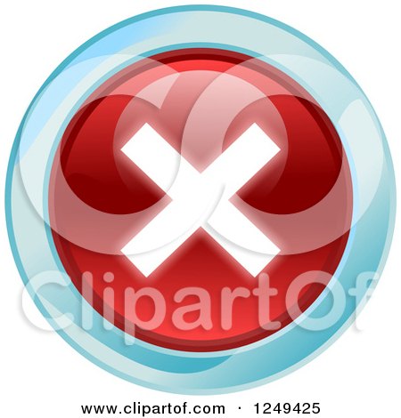 Clipart of a Round Red X Mark Icon - Royalty Free Illustration by Prawny