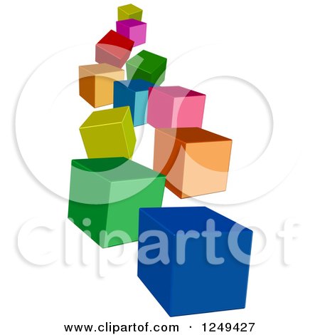 Clipart of 3d Colorful Cubes - Royalty Free Illustration by Prawny