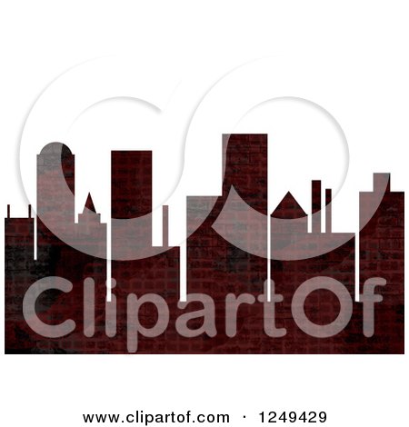 Clipart of a City Skyline with Dark Distressed Grunge over White - Royalty Free Illustration by Prawny