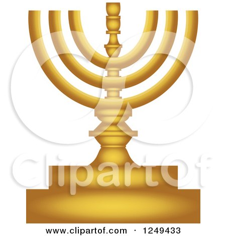 Clipart of a Gold Menorah Lampstand - Royalty Free Illustration by Prawny