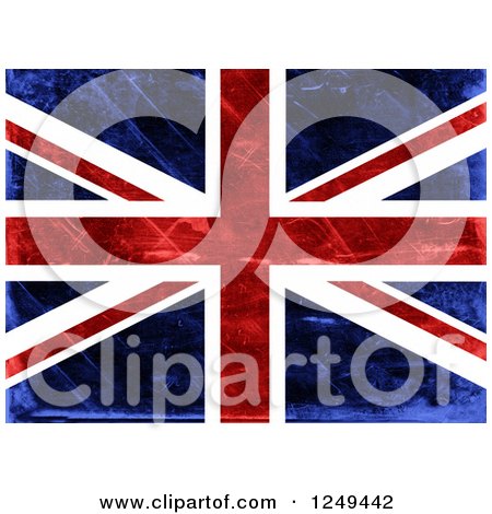 Clipart of a Distressed Union Jack Flag - Royalty Free Illustration by Prawny