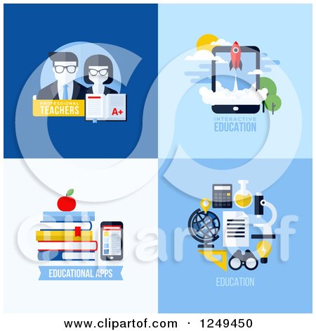Clipart of Educational Icons - Royalty Free Vector Illustration by elena