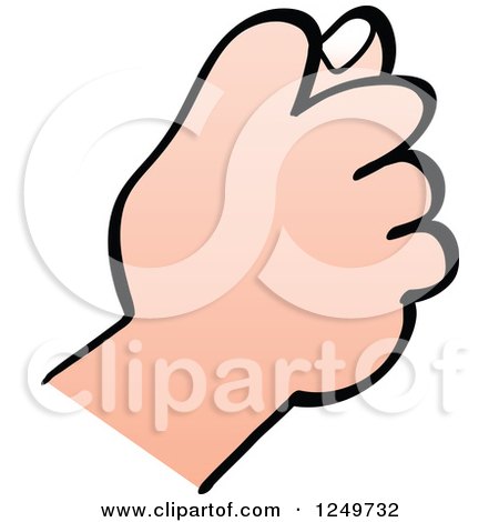 Clipart of a Cartoon Caucasian Hand with a Fist and Finger - Royalty Free Vector Illustration by Zooco