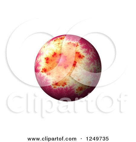 Clipart of a 3d Pink Mandelbrot Fractal Globe - Royalty Free Illustration by oboy