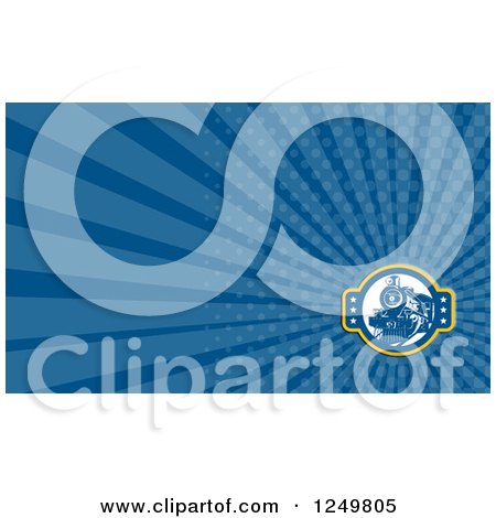 Clipart of a Steam Train and Ray Business Card Design - Royalty Free Illustration by patrimonio