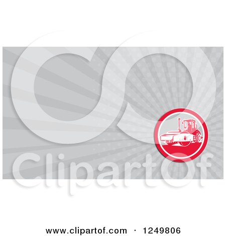 Clipart of a Road Roller Machine and Ray Business Card Design - Royalty Free Illustration by patrimonio