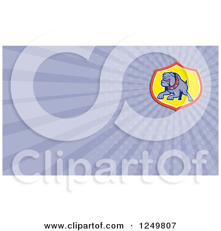 Clipart of a Bulldog and Ray Business Card Design - Royalty Free Illustration by patrimonio