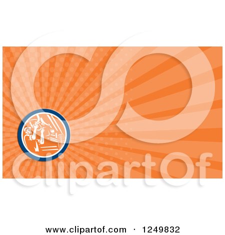 Clipart of a Car Mechanic and Ray Business Card Design - Royalty Free Illustration by patrimonio