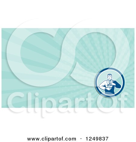 Clipart of a Pharmacist and Ray Business Card Design - Royalty Free Illustration by patrimonio