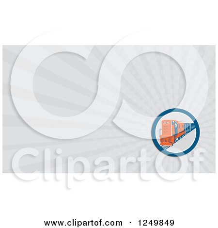 Clipart of a Diesel Train and Ray Business Card Design - Royalty Free Illustration by patrimonio