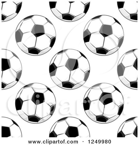 Clipart of a Seamless Background Pattern of Soccer Balls - Royalty Free Vector Illustration by Vector Tradition SM