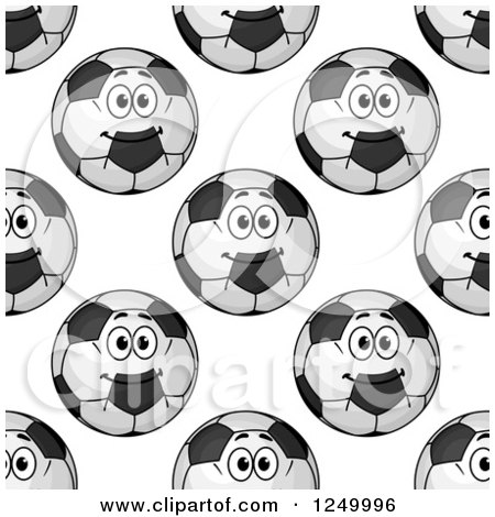 Clipart of a Seamless Background Pattern of Soccer Balls - Royalty Free Vector Illustration by Vector Tradition SM