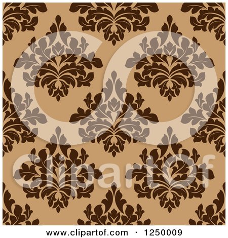Clipart of a Seamless Background Pattern of Damask - Royalty Free Vector Illustration by Vector Tradition SM